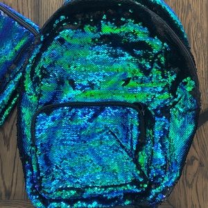mermaid sequence backpack with lunchbox